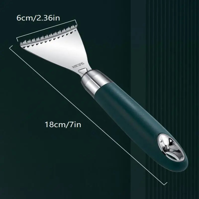 CC11Fish Skin Peeler Stainless Steel Fish Scale Scraper Non-slip ABS Qme A