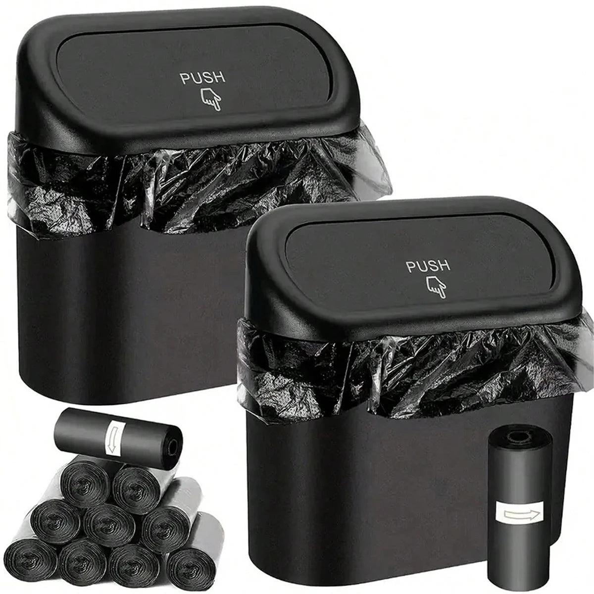 Car-mounted Trash Can 1 Bundle Garbage Bags Multipurpose Back Seat Qme black
