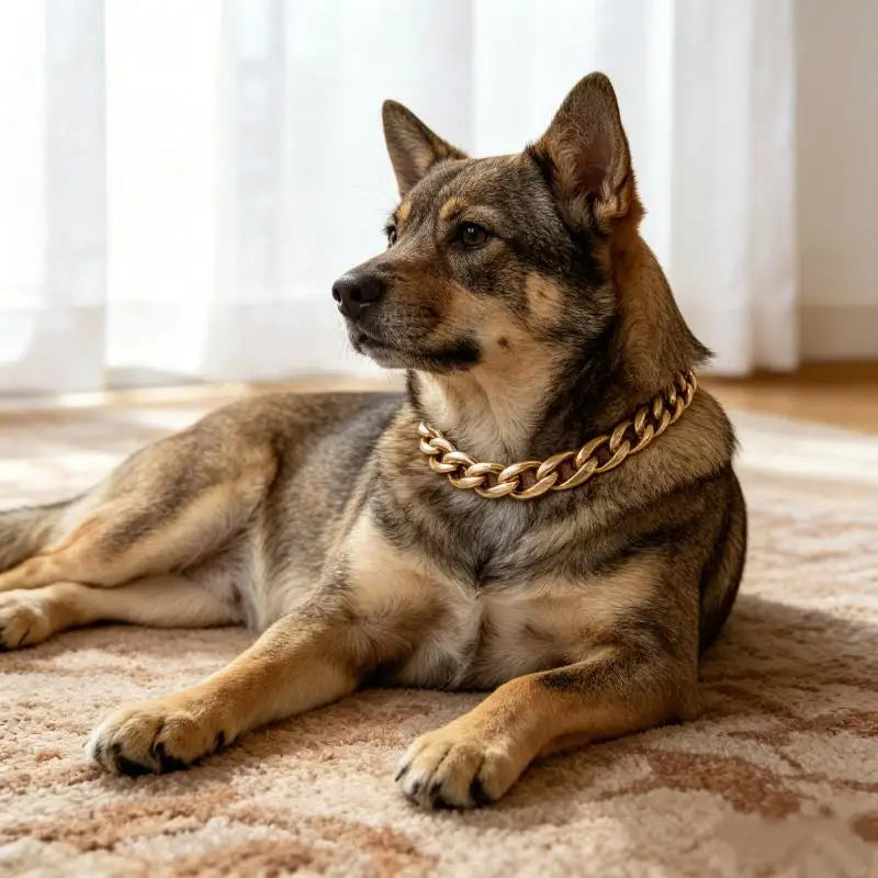 Dog Chain Cuban Collar Walking Metal Chain Collar With Design Secure Buckle Pet Cat Cuban Collar Jewelry Accessories Qme