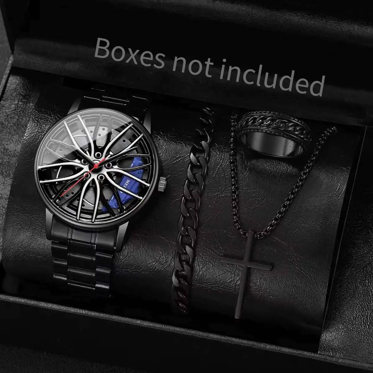 Trendy brand sports car wheel clamp design, trendy student watch, 3D racing elements Qme blue