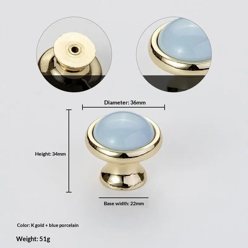 Modern Colored Ceramic Furniture Handle Golden Wardrobe Cabinet Handles Closet Door Knob Dressing Table And Drawer Pull Hardware Qme A3