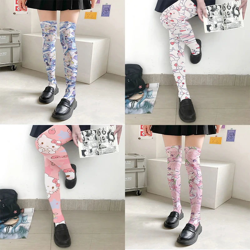 Girls Cute Bunny Stockings Cartoon Two-dimensional Female Universal Qme