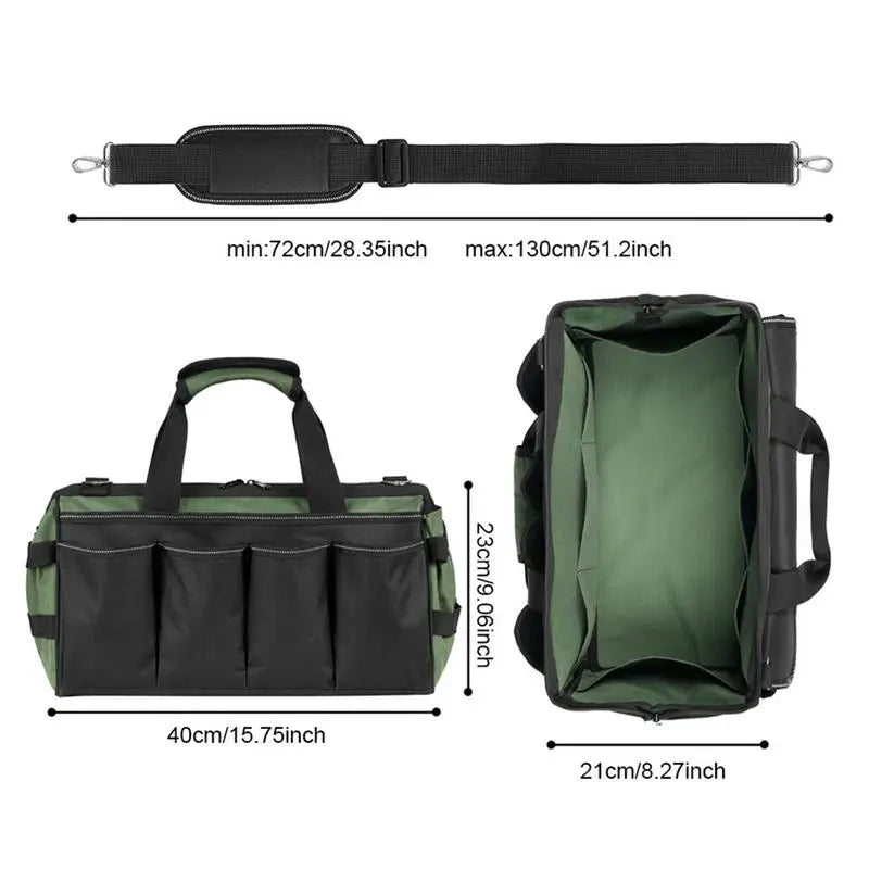 Tool Bags For Men 16-Pocket Oxford Large Tool Bag Portable Tool Tote Tool Case Heavy Duty Tool Bag Tool Box Organizer For Women Qme