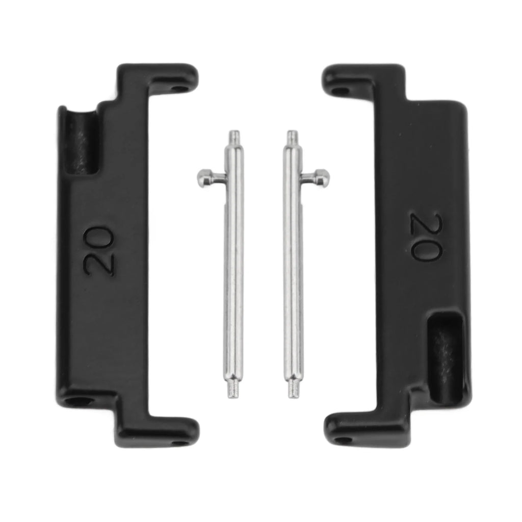Metal Watch Band Adapter 22mm 1 Pair Metal Watch Band Adapter 20 To 22mm Watch Strap Connection Adapter with Spring Qme black