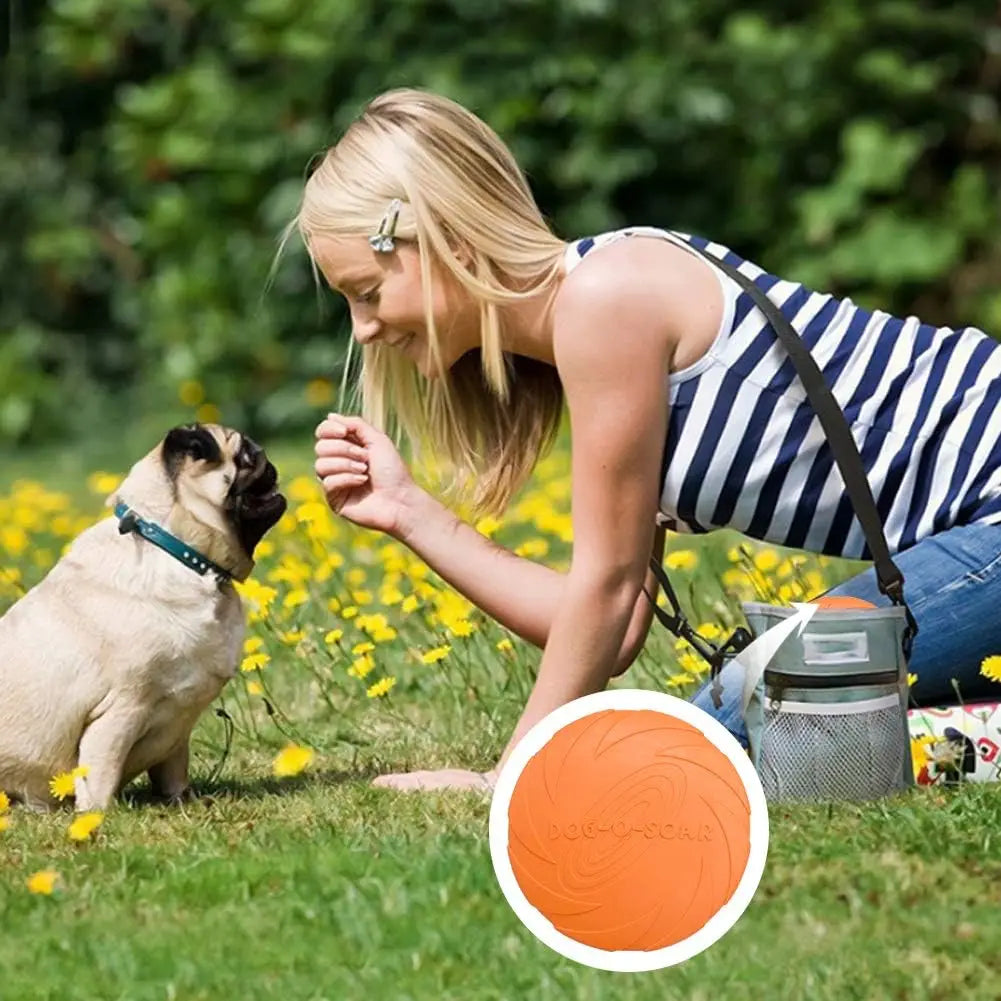 Pack dog frisbee, durable pet interactive toy rubber, suitable for outdoor training of medium-sized and large dogs Qme