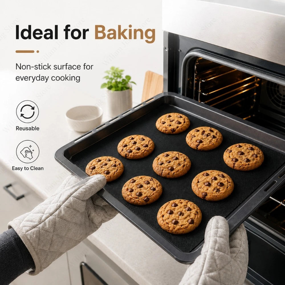 Heat Resistant Non Stick Oven Liners Reusable Anti Dirt Protection Pad BBQ Grill Mat For Baking Barbecue Cooking Accessory Qme