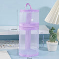 Mesh Dual-use Makeup Brush Storage Bag Portable Stand-up Pouch Large Qme Purple