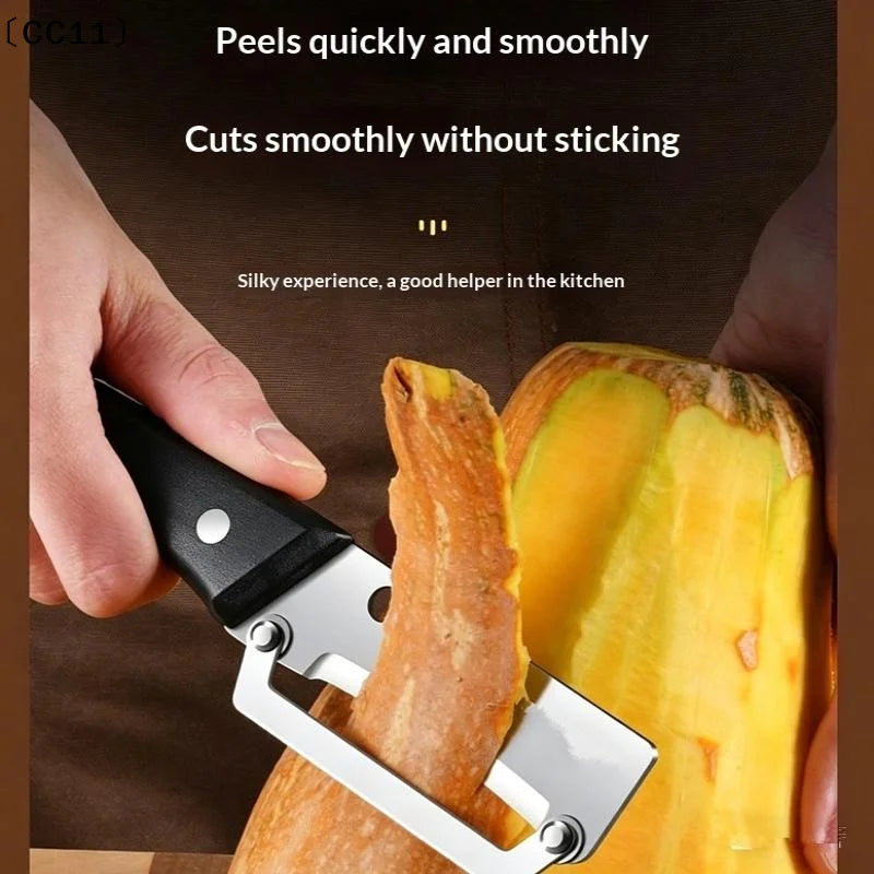 Stainless Steel Flat Edge Peeler Potato Slicer Knife Watermelon Melon Qme