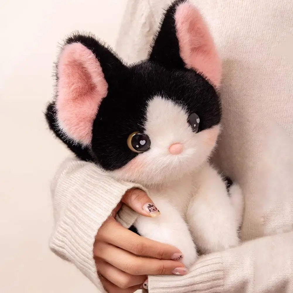 Kawaii Cat Plush Doll Devon Rex Siamese Cat Plush Toy Cute Decoration Accompany Sleep Toy Kids Birthday Gift Qme