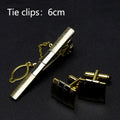 Men's Classic Tie Clips Cufflinks Set Luxury Tie Pin Accessories Shirts Cuff Tie Clips Fashion Cufflink for Men Gifts Jewelry Qme A-1
