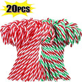 Christmas Candy Canes Xmas Tree Acrylic Crutch Hanging Pendant Ornaments New Year Party Home Decoration Kids Toy Gifts 10/20Pcs Qme Mixed Color- 20CPS