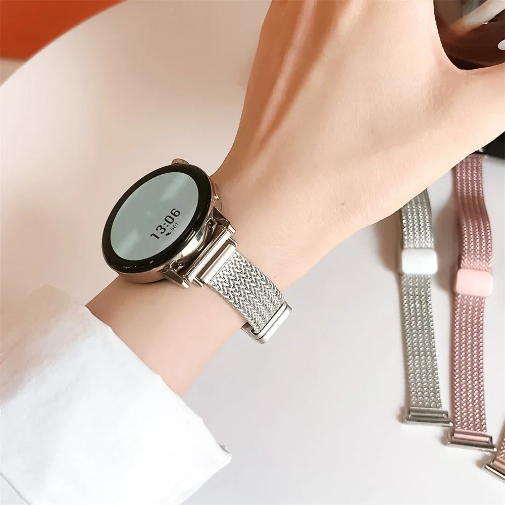 20mm 22mm Luxury Metal Magnetic Strap For Samsung Galaxy Watch4 44mm/40mm 5 pro active 2 Gear s3 Bracelet For Huawei Watch gt2/3 Qme
