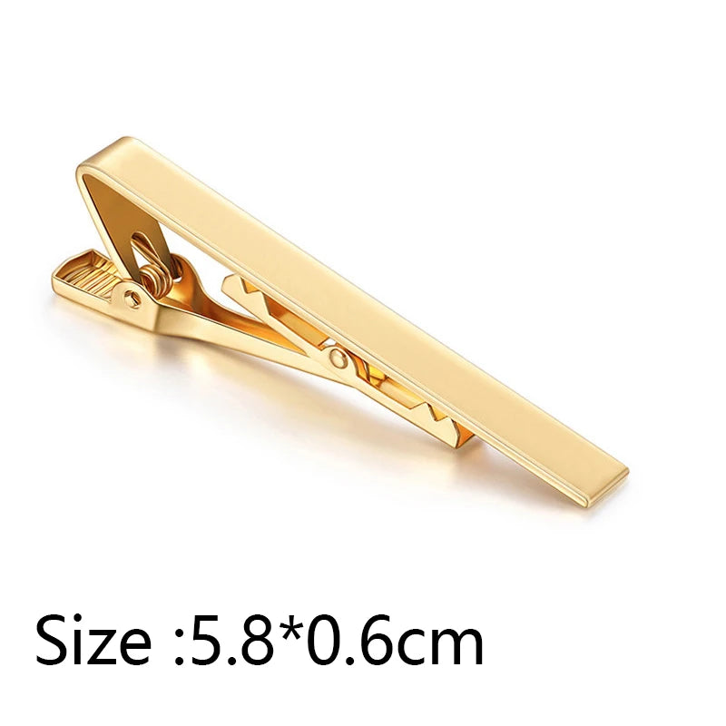 Tie Clip Men Metal Copper Simple Bar Clasp Practical Necktie Qme A2