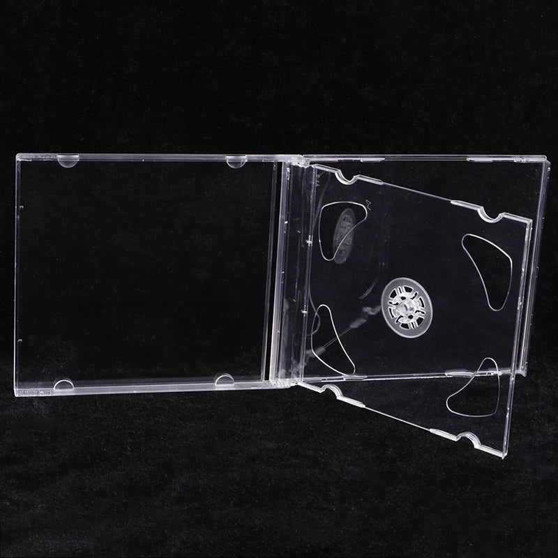 Transparent Bottom CD Box Empty Case PP Plastic Capacity 1-2 Discs Qme