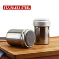 Stainless Steel Cocoa Flour Coffee Sifter Flour Sugar Icing Mesh Sifter Powder Spreading Tank for Fancy Coffee Barbecue Tools. Qme 1PC
