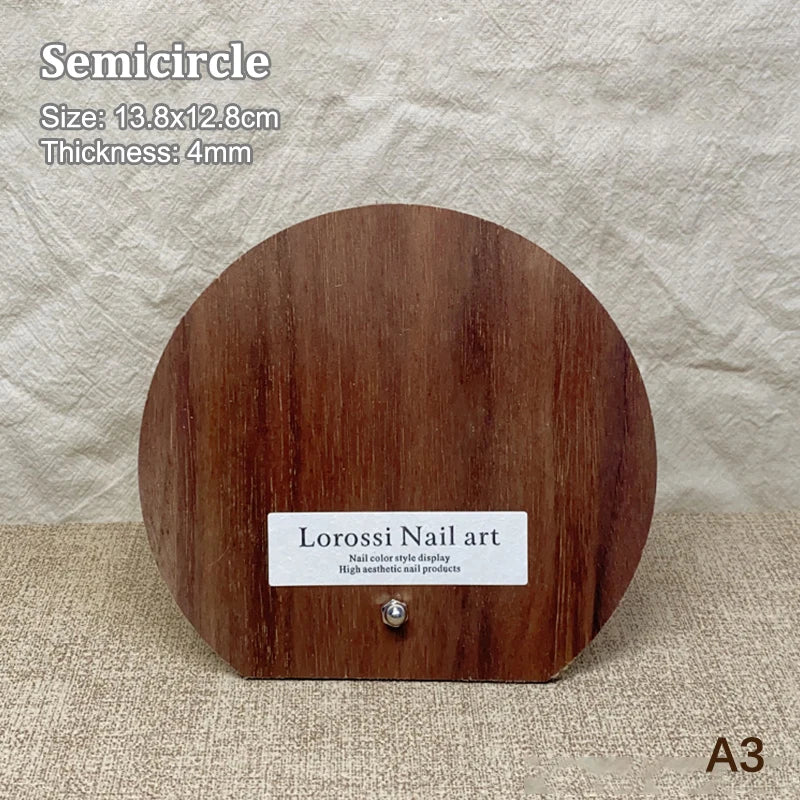 Ancient Nail Art Board Walnut Display Adornment Wear Polish Glue Card Qme A3