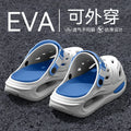 Summer Thick-soled Wear-resistant Anti-slip Odor-free Hole Sandals Qme Blue 42-43
