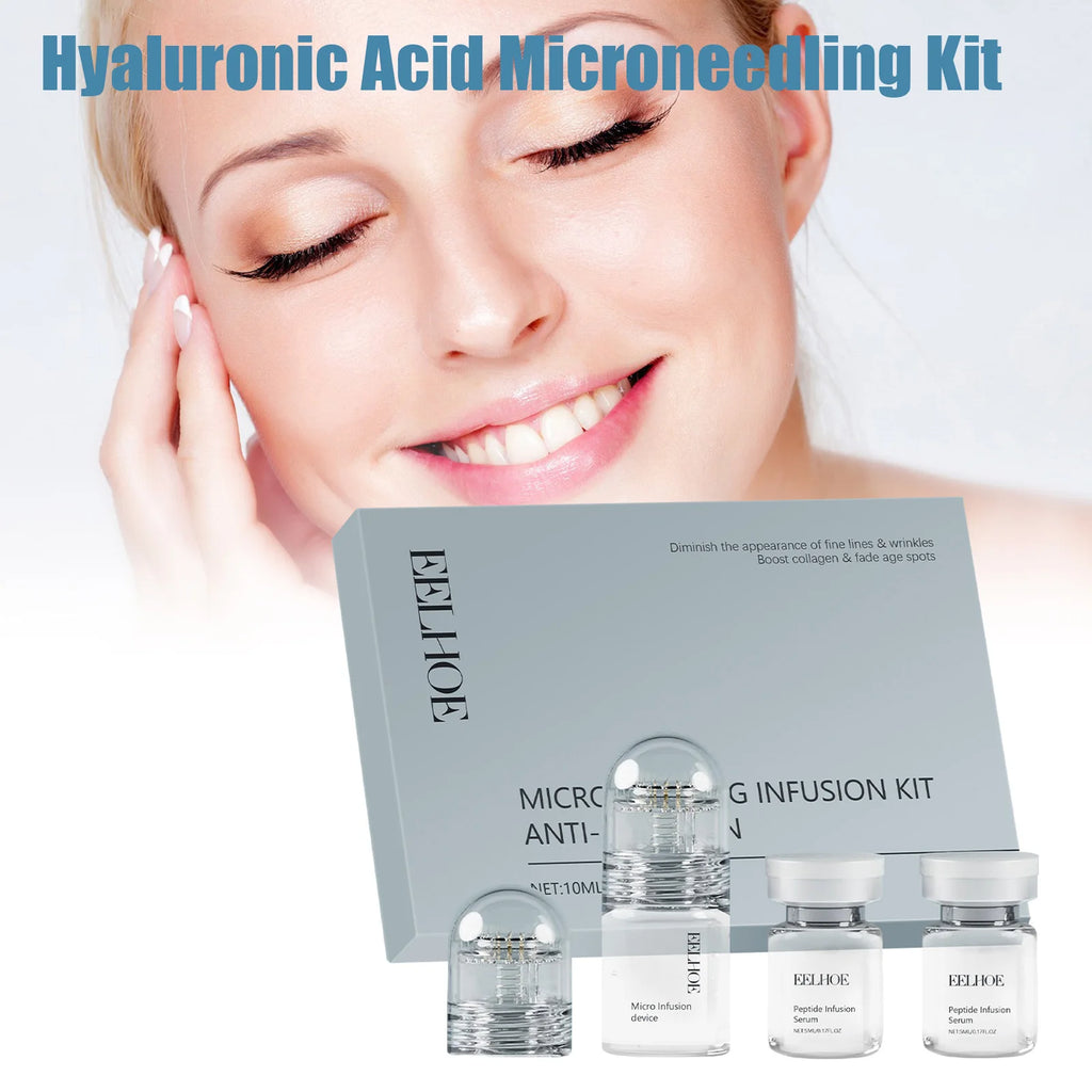 Hyaluronic Acid Facial Kit Hydrating Serum Roller Delicate Firming Facial Skin Smoothing Nourishing Skin Daily Care Essence Set Qme