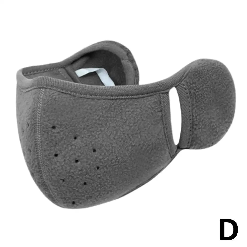 NEW Winter Fleece Earmuffs with Windproof Mouth Cover Unisex Warm Ear Warmer Breathable Face Mask for Outdoor Activities Qme D