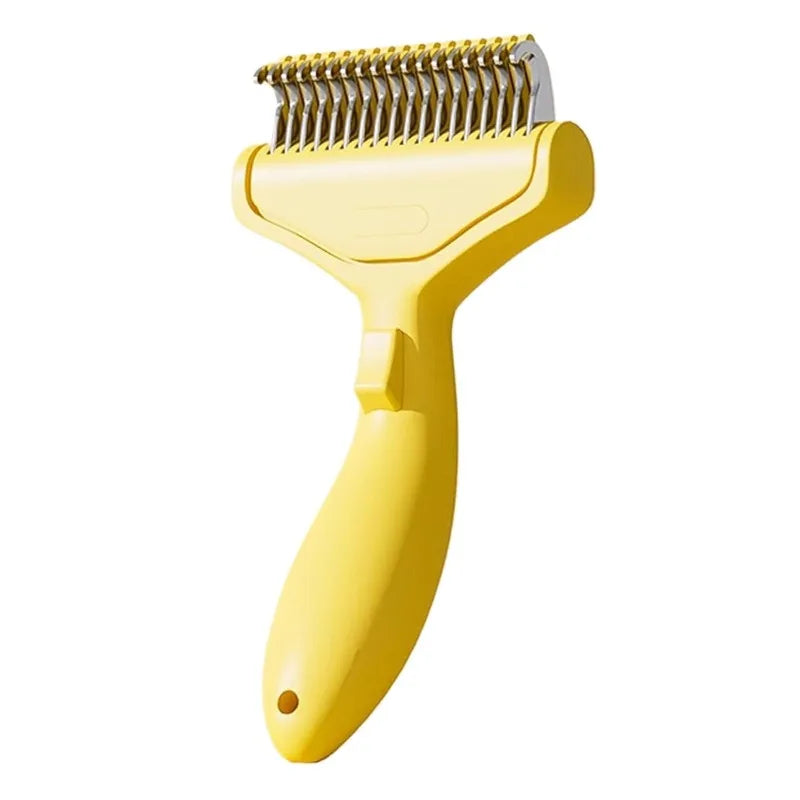 Pet Hair Removal Comb Curved Stainless Steel Teeth Dogs Cats Qme