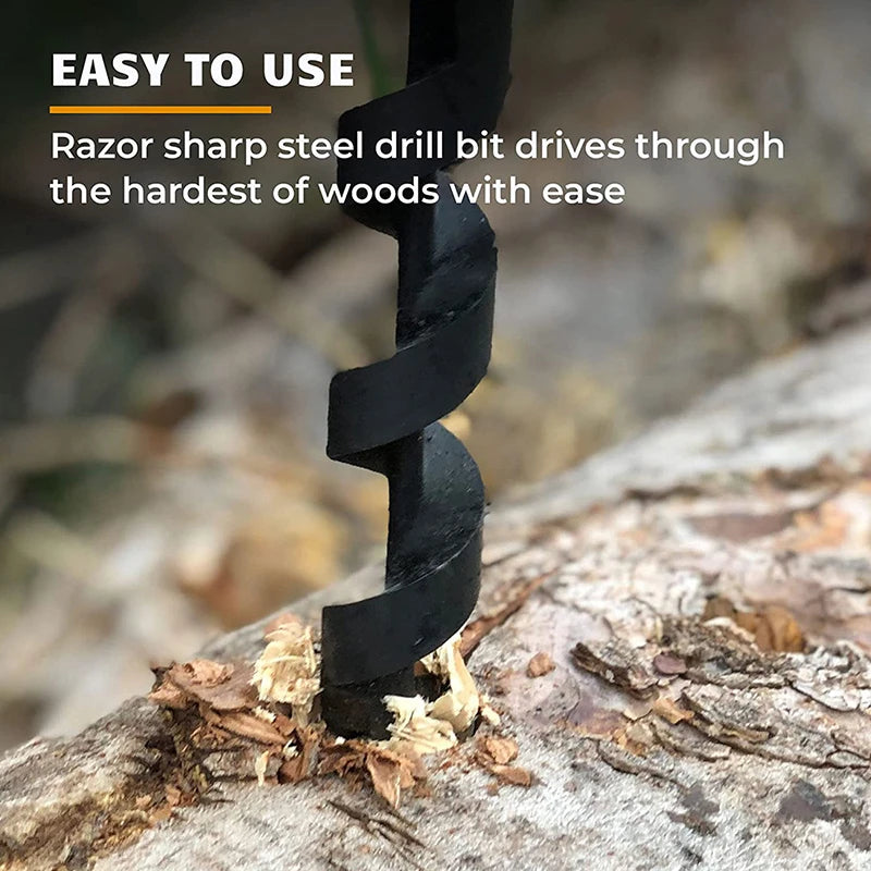 Outdoor Extended Drill Bit Hand Wood Punch Manual Auger Bush-craft Qme