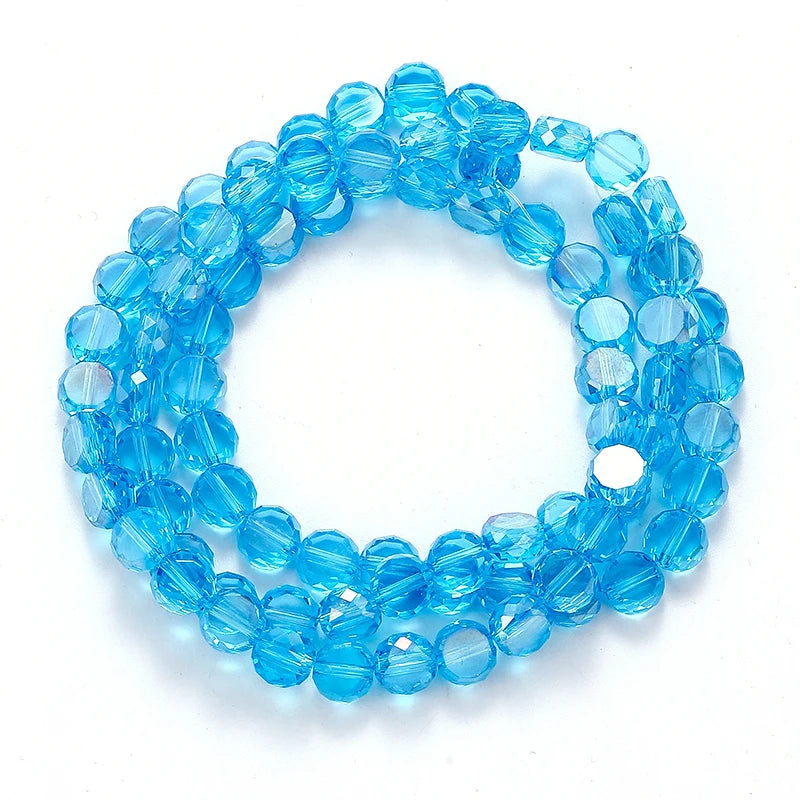 Flat Round Glass Beads Transparent Faceted Glass Spacers Colorful Coin Beads Crystal Loose Beads for Jewelry Making DIY Bracelet Qme Color 12 8mm-80pcs