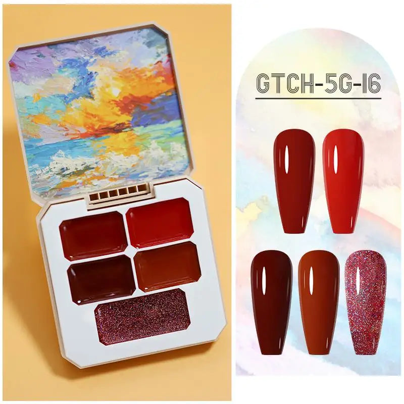 Solid Nail Polish Glue 5 12 16 Colors Manicure Semi Permanent Varnish Qme GTCH-5G-16