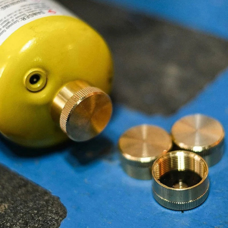 Gas Tank Cylinder Sealed Cap Protect Outdoor Stove Brass Refill 1 LB Qme