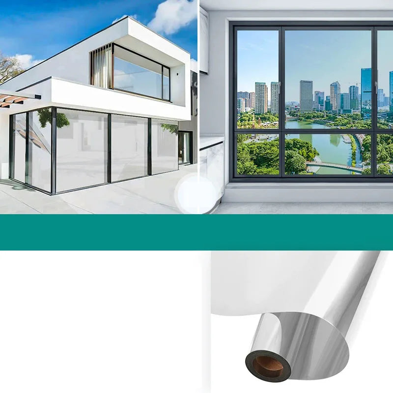 Unidirectional Mirror Window Film Protection Insulation Glass Film Privacy Home Window Balcony Sunscreen Sticker Qme E 40x100cm