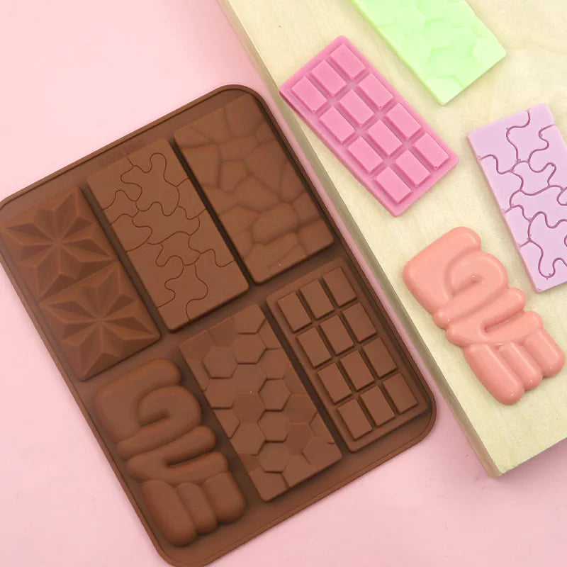 ^6 Grids Silicone Mini Rectangular Chocolate Mold Ice Plate Mousse Cake Decoration Baking Mold Biscuit Jelly Candy Tools DIY Qme