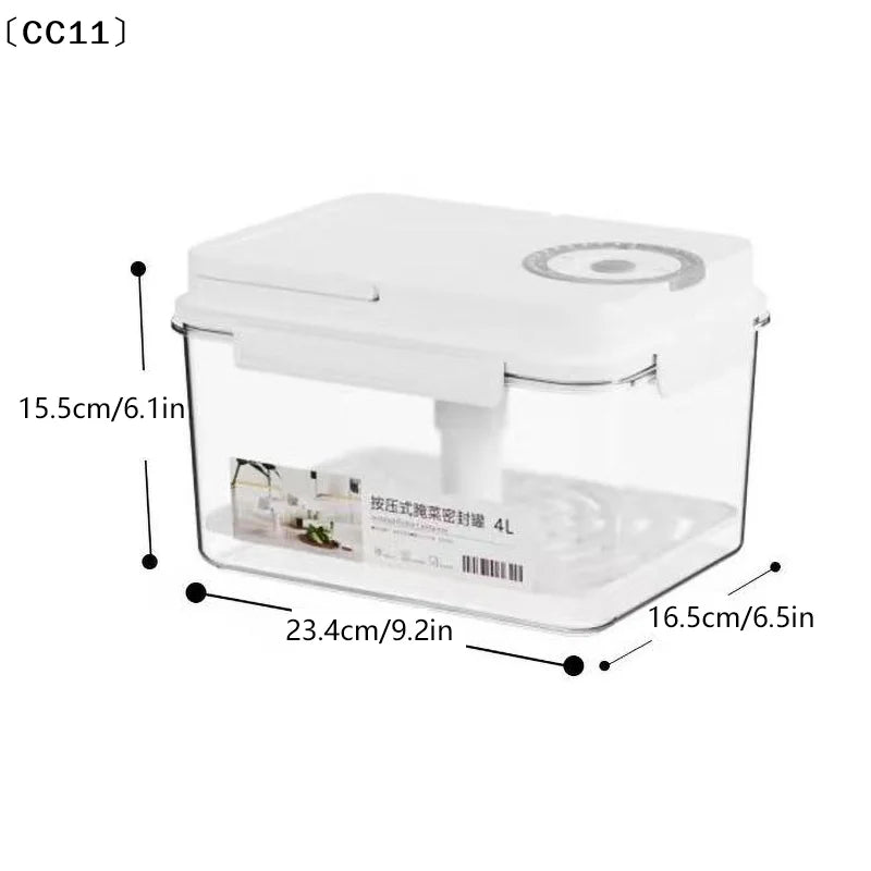 Plastic Pickle Jar Press Plate Leakproof Kitchen Organizer Bin Qme