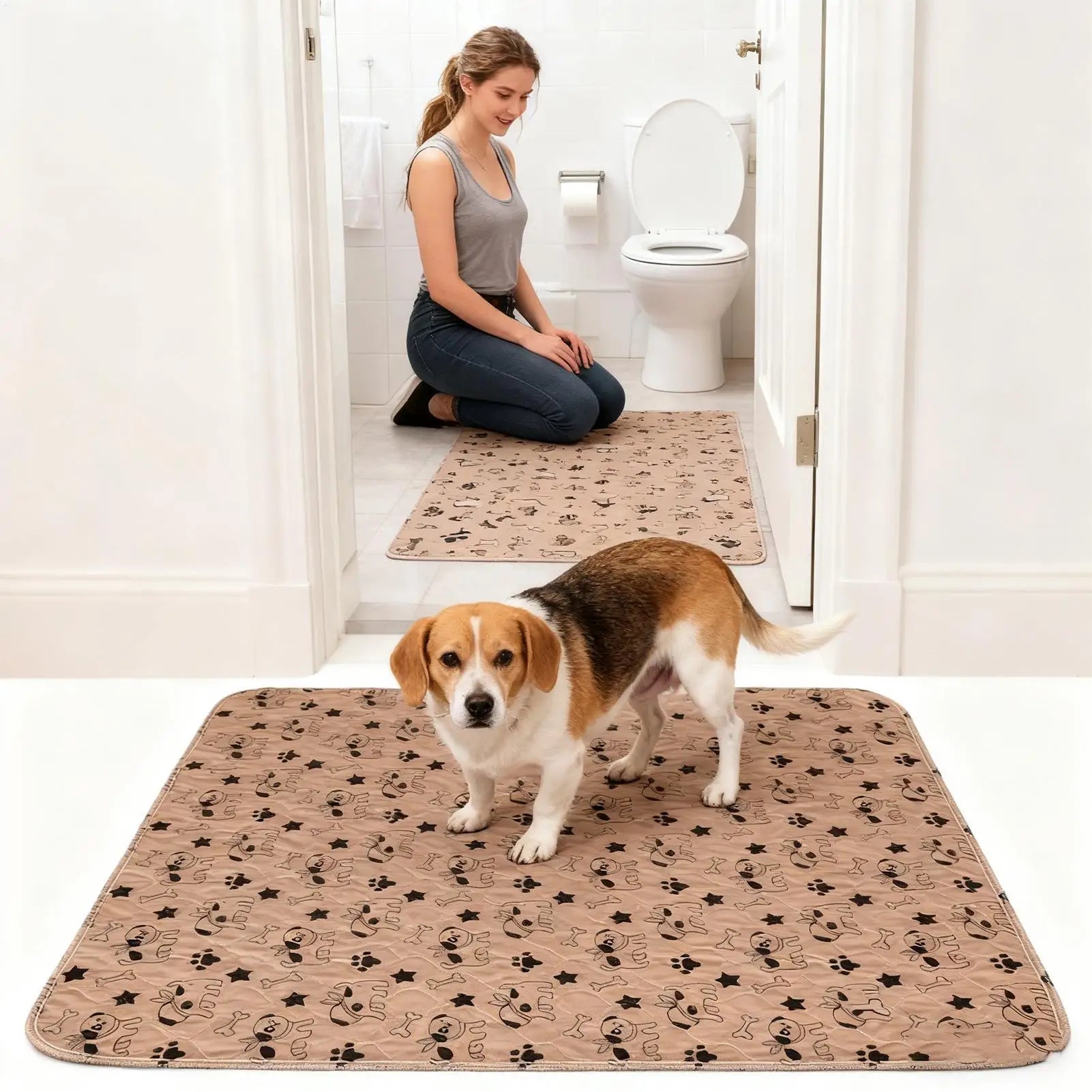 Pet Pee Pads Washable Reusable Non Slip Puppy Training Care Daily Qme