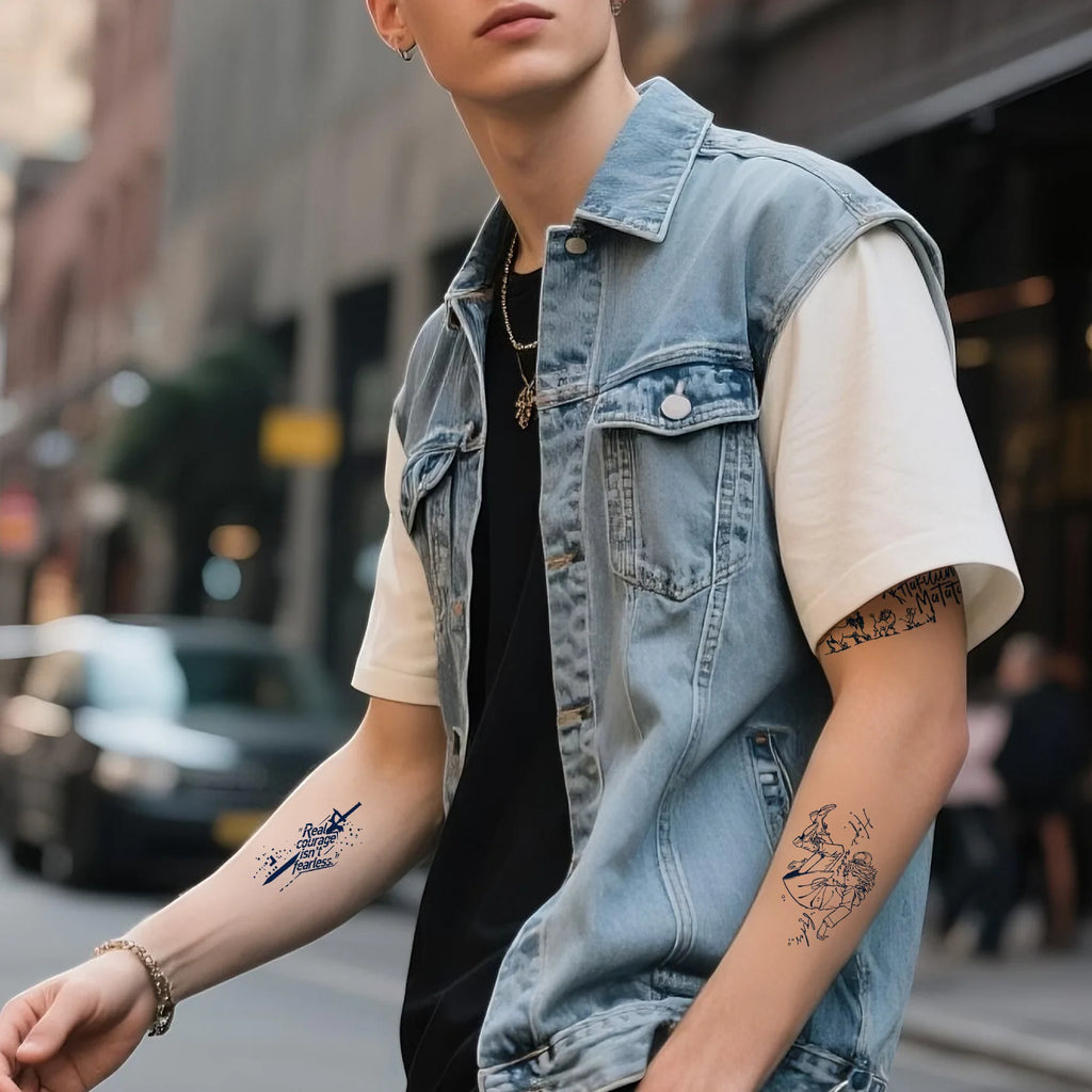 A 6pcs Disposable Small Tattoo Stickers for Women Men Flowers Moon Heart Temporary Tattoos for Hand Chest Wrists Finger Body Art Qme