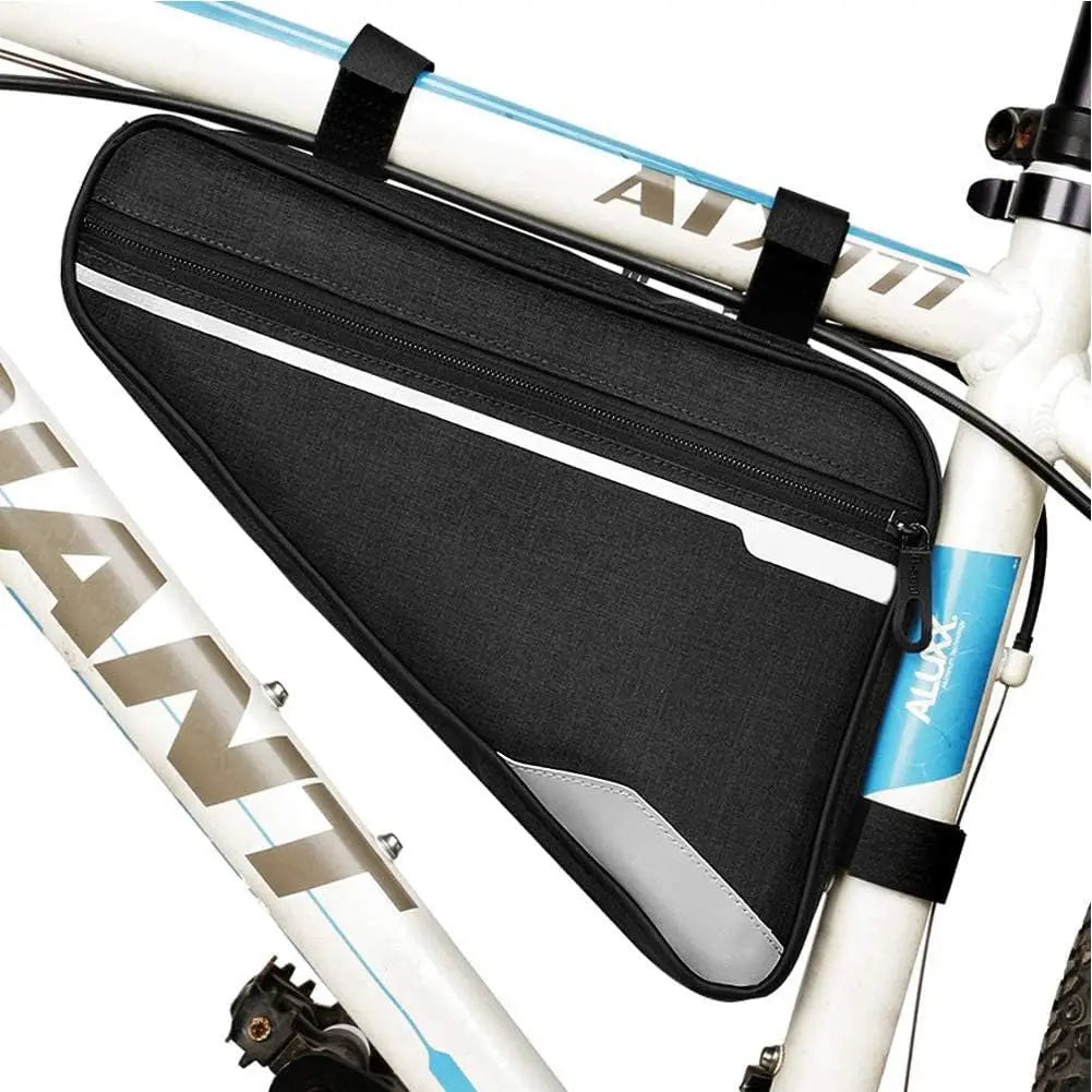 Bike Triangle Frame Bag - Bicycle Storage Bag Bike Accessories Road Mountain Cycling Saddle Pouch Bag Bicycle Accessories Bag Qme Light Grey