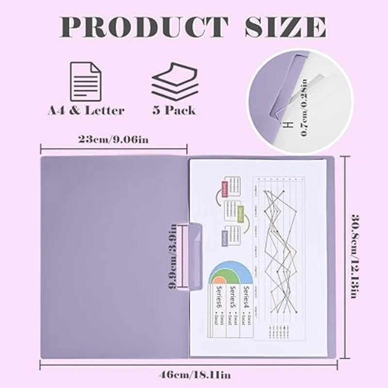 Gradient Folder Rotating Side Opening Buckle Test Paper Document Qme