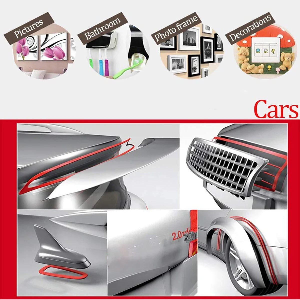 Strong Double Sided Adhesive Tape With High Viscosity For Automotive Use High Temperature Resistant Fixed Adhesive Patch Qme
