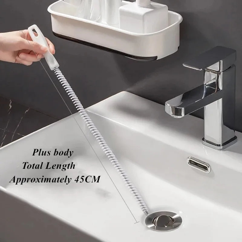 Pipe Dredging Brush Bathroom Hair Sewer Sink Cleaning Brush Drain Cleaner Flexible Cleaner Kitchen Clog Plug Hole Remover Tool Qme