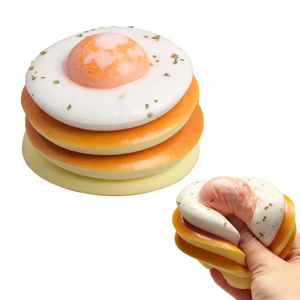 Fried Egg Toast Squishy Fun Scented Slow Rise Toy Realistic Qme A
