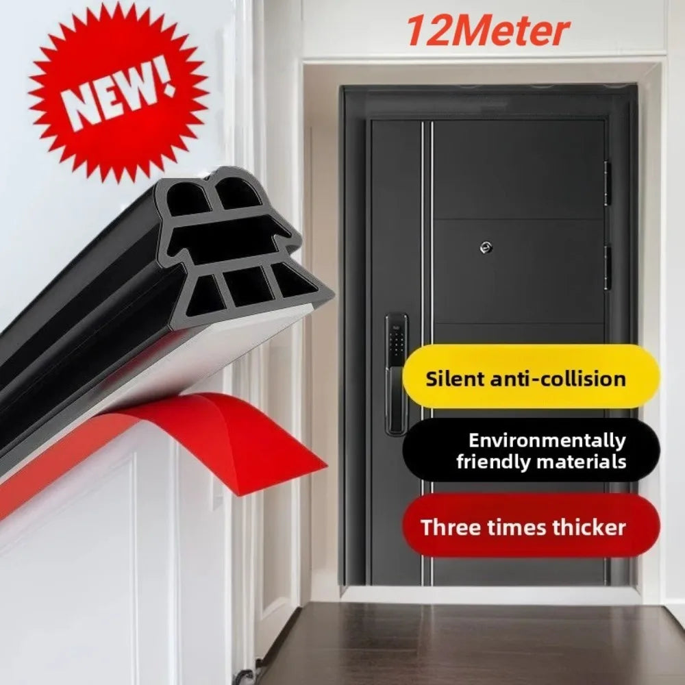 1M-12M Home Door Sealing Seal Strip Weather Stripping Strip for Door Sealing Gap Filler Noise Blocker Foam Windproof Tape Qme Gold 4M