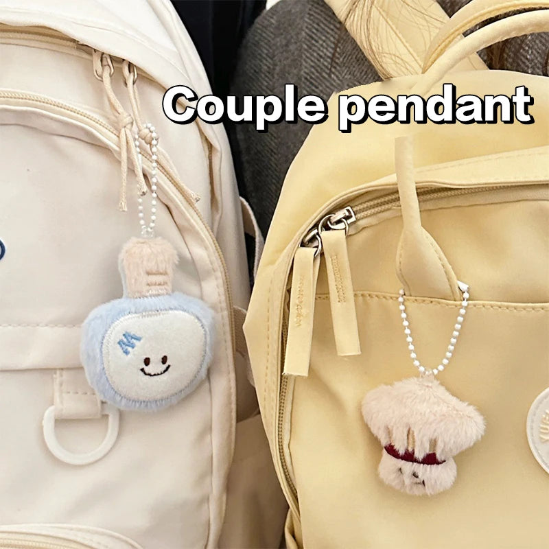 Cartoon Plush Badminton Tennis Keychain Fluffy Cute Creative Soft Qme