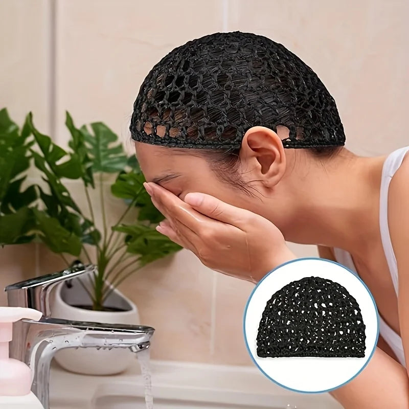 Crochet Hairnet Soft Reusable Mesh Cap Women Breathable Comfortable Qme