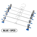 5pcs Metal Pants Racks Wind Proof Multi-purpose Skirt Racks For Clothes Drying Trousers Wardrobe Clip Anti-slip Clothes Hanger Qme blue