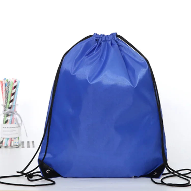 Waterproof Gym Bag Drawstring Sack Fitness Travel Outdoor Backpack Qme Dark Blue