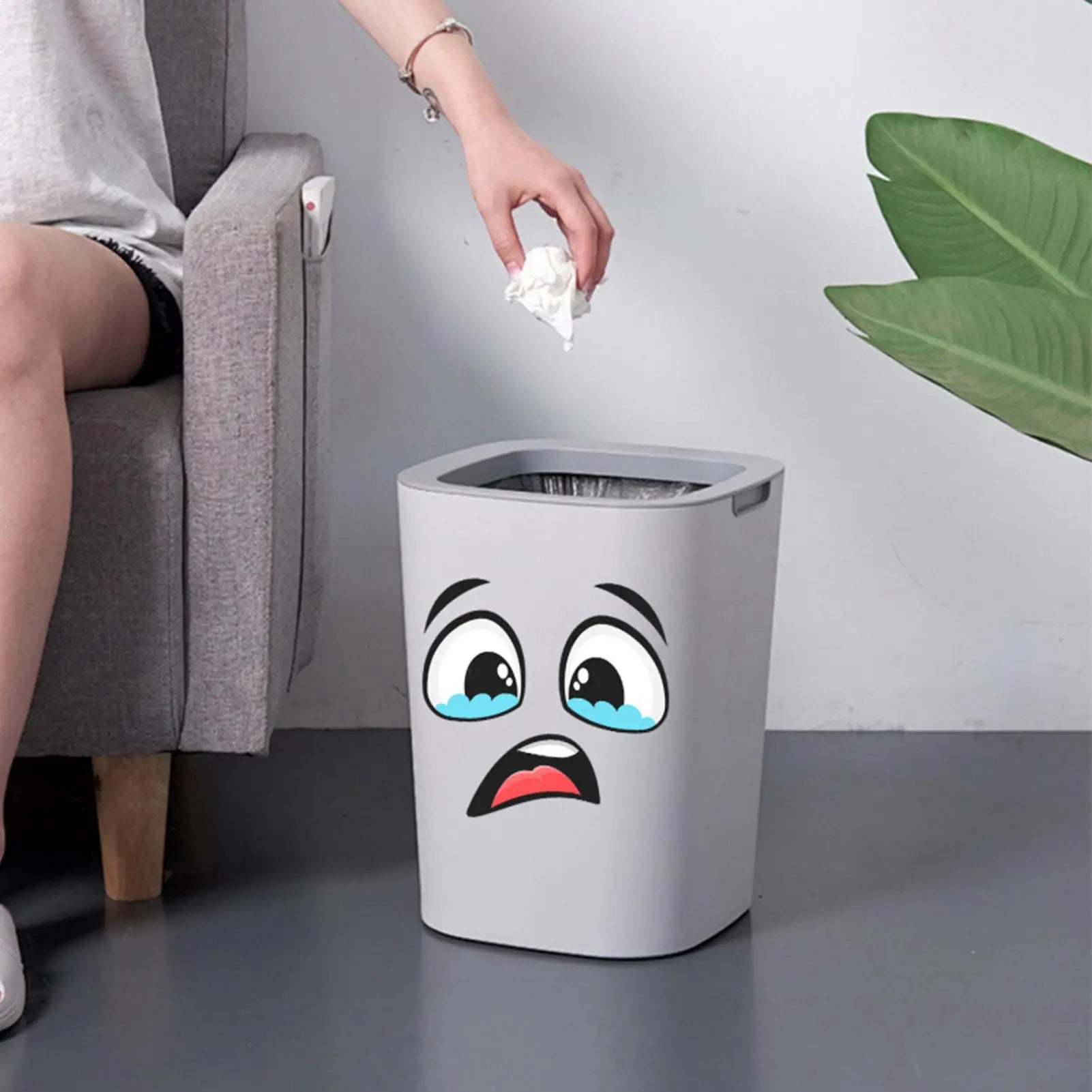 Garbage Can Stickers 4 7 8x7 Funny Expression Cute Wall Decals Toilet Qme