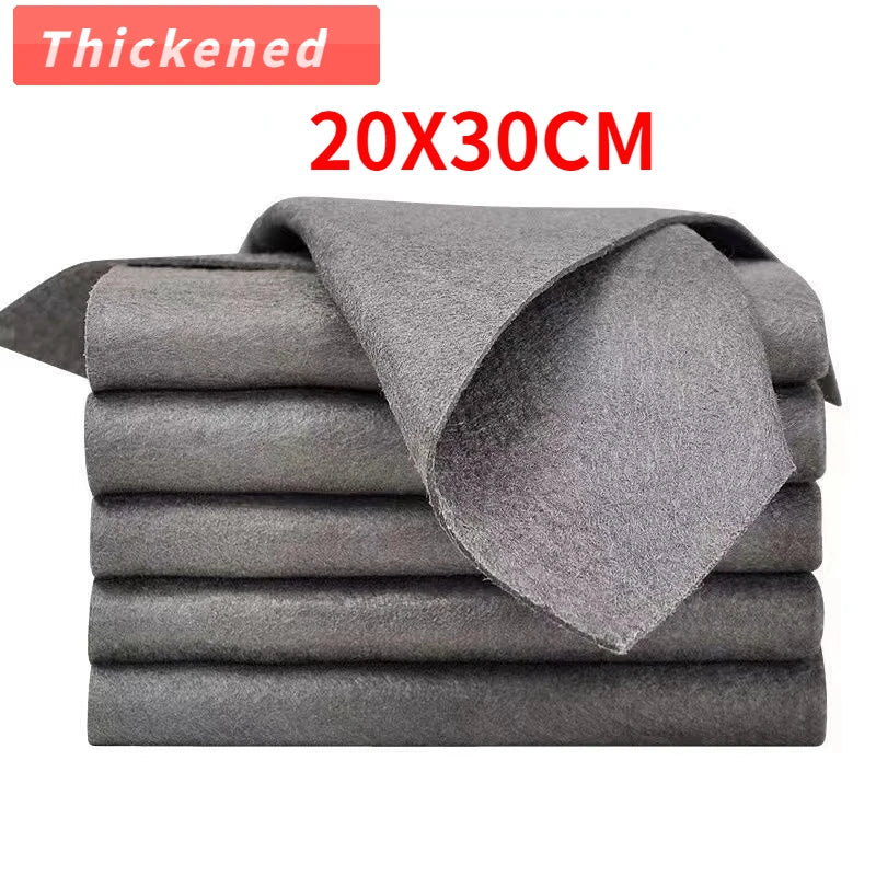 1/5PCS Thickened Magic Cleaning Cloth No Watermark Glass Wiping Cloth Reusable Window Glass Cleaning Cloth rag Kitchen Towel Qme 20X30CM 1Pcs