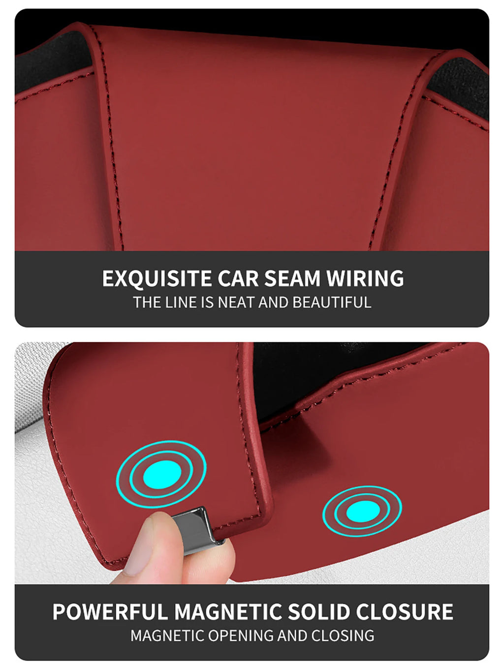 Car Glasses Case Sun Visor Storage Magnetic Sunglasses Supplies Qme