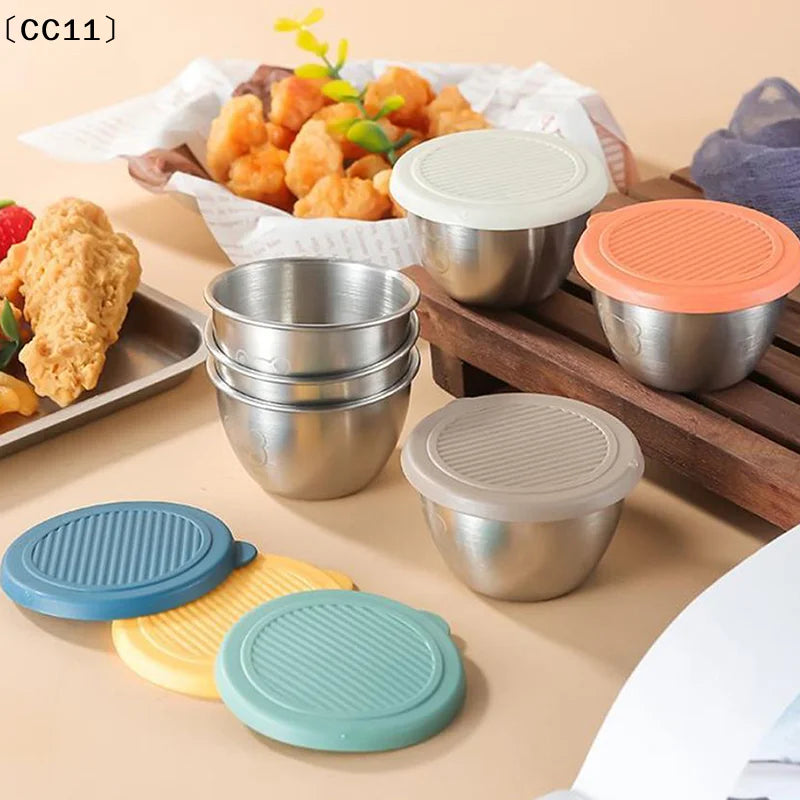 Barbecue Dipping Cup Stainless Steel Sauce Portable Seasoning Dish Qme