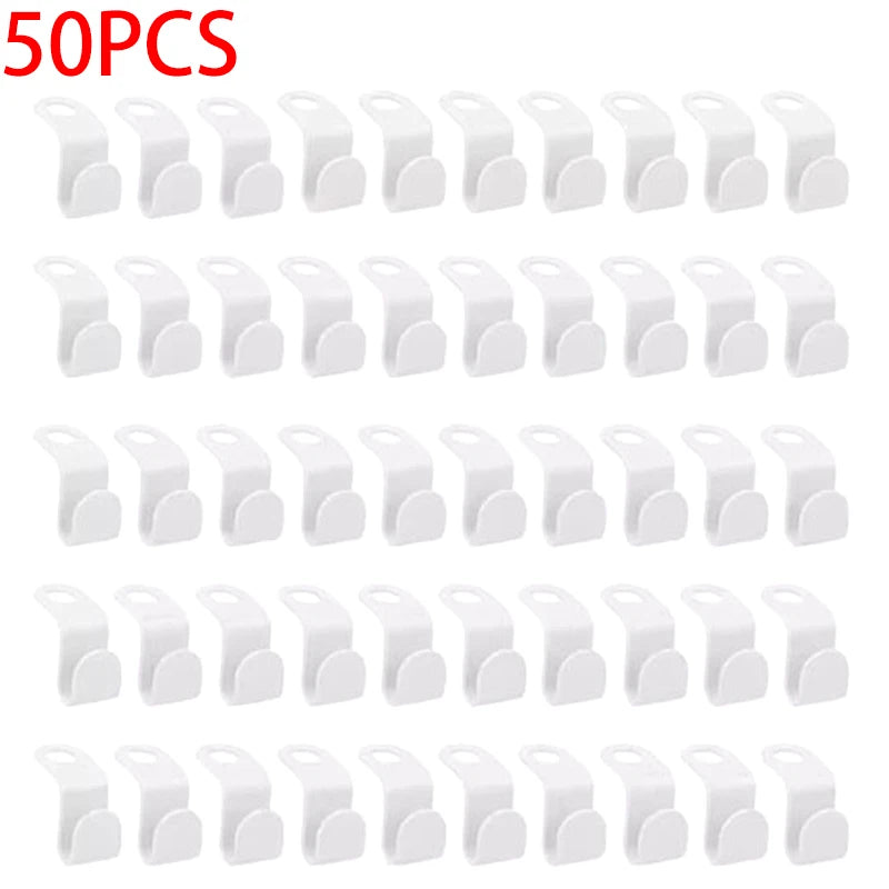 Wardrobe Coat Extender Clips Holder Space Saving Mini Clothes Hanger Qme White