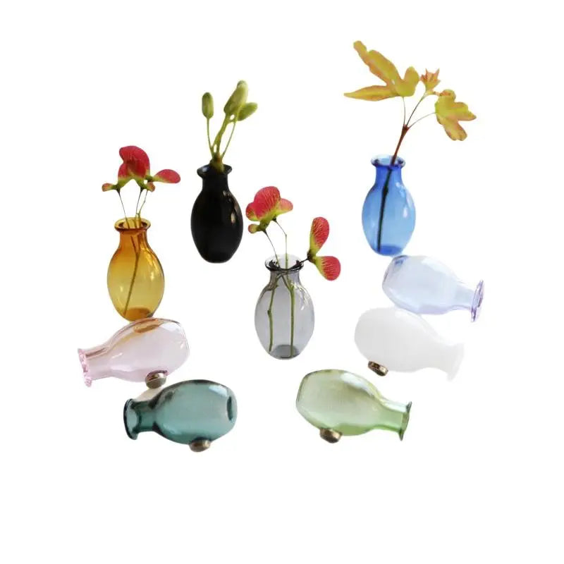 Fridge Magnets Place Flower Arrangements Decoration Mini Glass Vase Qme