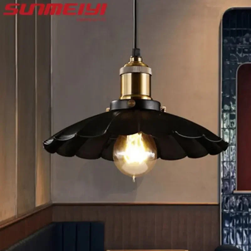 Vintage Pendant Light Loft Retro Chandelier Pendant Lamp E27 Base Industrial Hanging Light Edison Home Lighting for Living Room Qme
